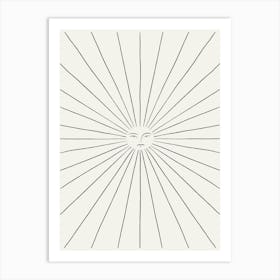 Sunbeam Line Drawing Illustration Art Print Art Print