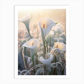 Frosty Botanical Calla Lily 3 Art Print