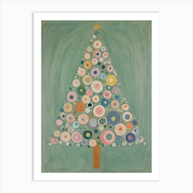 Pastel Abstract Christmas Tree Art Print