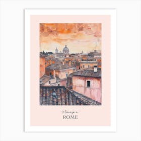 Mornings In Rome Rooftops Morning Skyline 3 Art Print