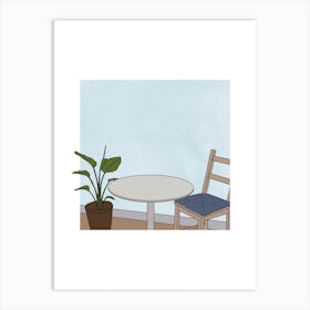 Table And Chair Line Art Art Print