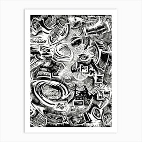 Black And White Doodle Art Print