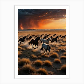 Herd Of Horses Art Print