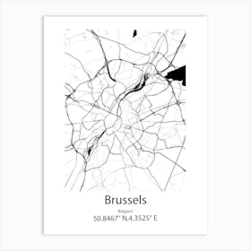 Brussels,Belgium Minimalist Map Poster