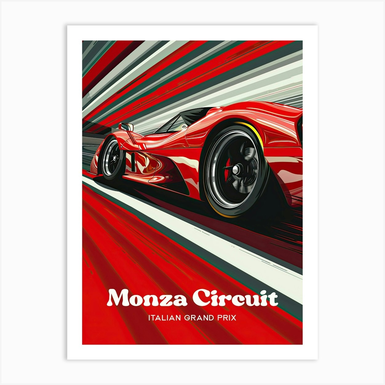 Monza Circuit Grand Prix Italy Art Illustration Poster