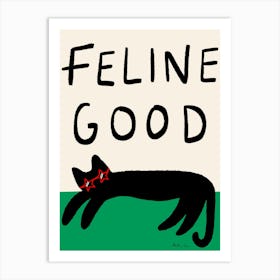 Feline Good Green Art Print