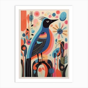 Colourful Scandi Bird Dipper 3 Art Print