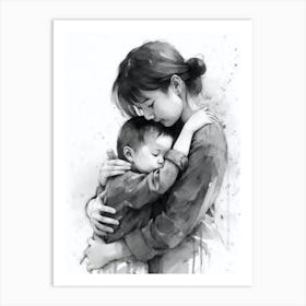 Mother And Son Hugging Art Print