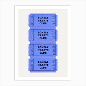 Lonely Hearts Blue Art Print