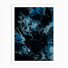 Abstract Blue And Black Painting 1 Art Print