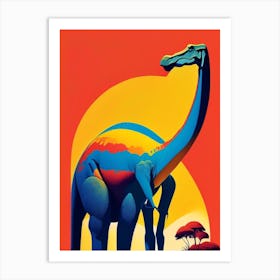 Brachiosaurus Primary Colours Dinosaur Art Print