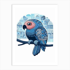 Sprite Blue Parrot Art Print