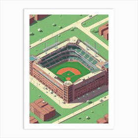 Wrigley Field Stadium Travel Illustration 3 Art Print