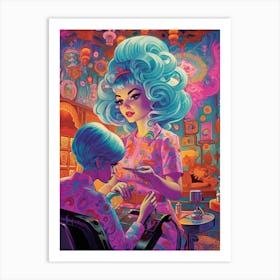 Vintage Hairdresser Kitsch 2 Art Print