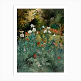 Wild Poppies Vintage Floral Painting Art Print