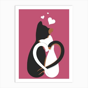 Cat And Heart Art Print