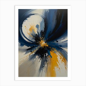 Blue And Yellow Abstract Painting 1 Art Print