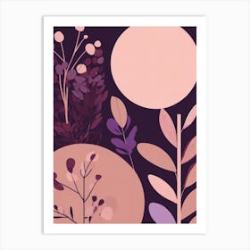 Abstract Flowers And Leaves Art Print