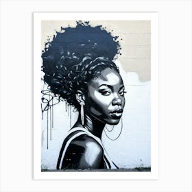 Graffiti Mural Of Beautiful Black Woman 76 Art Print