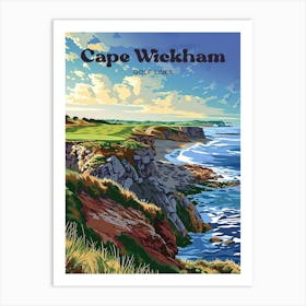 Cape Wickham Golf Links Australia Travel Art Illustration Art Print