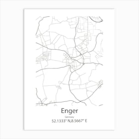 Enger,Germany Minimalist Map Art Print