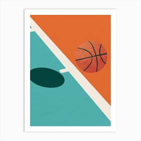 Minimal art Basketball Court Art Print