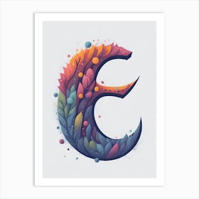 Colorful Letter E Illustration 7 Art Print