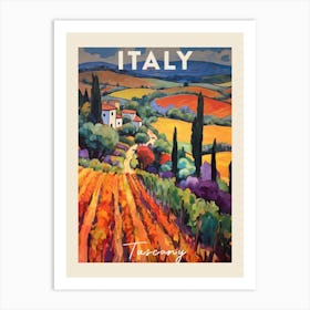 Tuscany Italy 4 Fauvist Painting Travel Poster Art Print