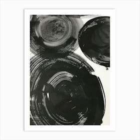 Black And White Circles 9 Art Print