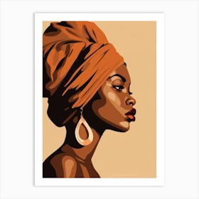 African Woman In A Turban 3 Art Print