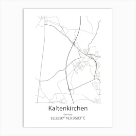 Kaltenkirchen,Germany Minimalist Map Art Print