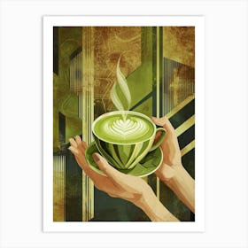 Art Deco Matcha Latte 3 Art Print