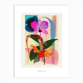 Monkey Orchid 1 Neon Flower Collage Poster Art Print