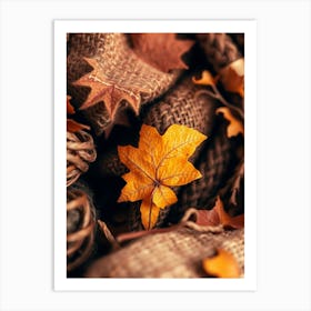 Autumn Leaves On A Blanket Art Print