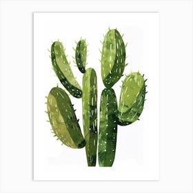 Ferocactus Cactus Minimalist Abstract Illustration 3 Art Print