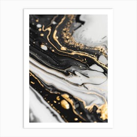 Black And Gold Abstract Painting 26 Art Print