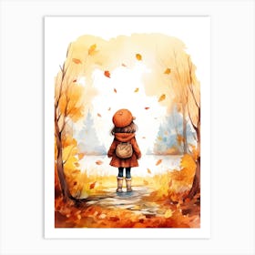 Cute Autumn Fall Scene 41 Art Print