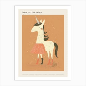 Fashion Unicorn Muted Pastels 2 Poster Art Print