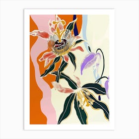 Colourful Flower Illustration Passionflower 2 Art Print