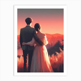 Korean Couple Art Print