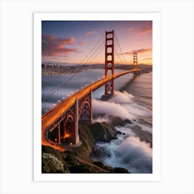 Golden Gate Bridge At Sunset 2 Art Print