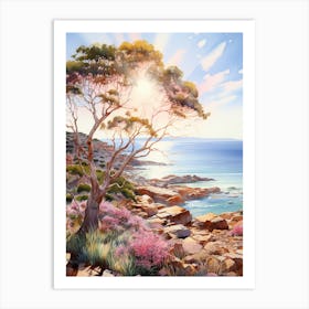 Watercolor Painting Of Cape Le Grand National Park, Australia 1 Art Print