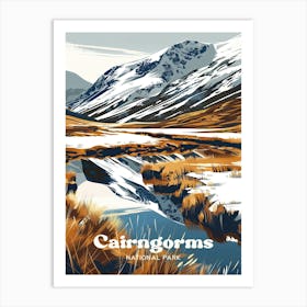 Cairngorms National Park Mountain Travel Art Illustration Art Print