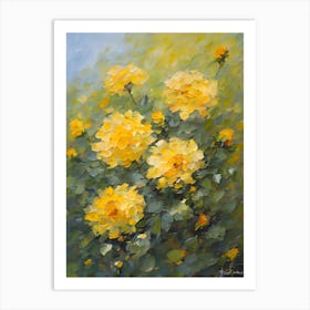 Impressionist Yellow Flowers Art Print