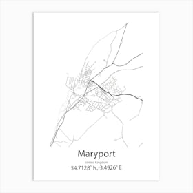 Maryport,United Kingdom Minimalist Map Poster