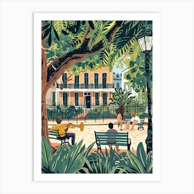 New Orleans Jazz National Historic Park Storybook Illustration 3 Art Print