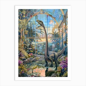 Dinosaur In The Glass Greenhouse 1 Art Print