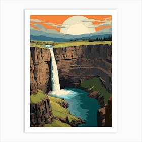 Palouse Falls State Park Retro Park 16 Art Print