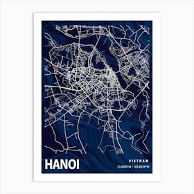 Hanoi Crocus Marble Map Art Print