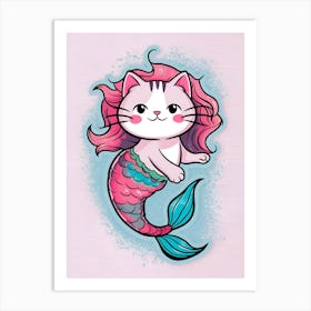 Mermaid Cat 10 Art Print